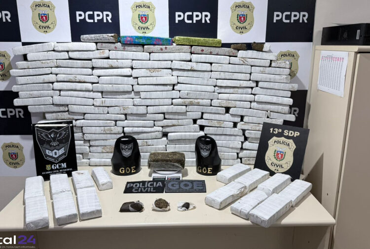 Polícia apreende cerca de 100 kg de maconha em residência usada como depósito em Ponta Grossa